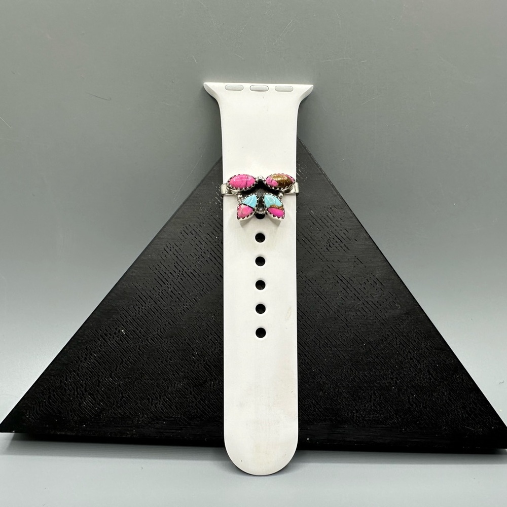 ⌚Cotton Candy Turquoise Sterling Silver 925 Watch Band Charm Handmade iWatch